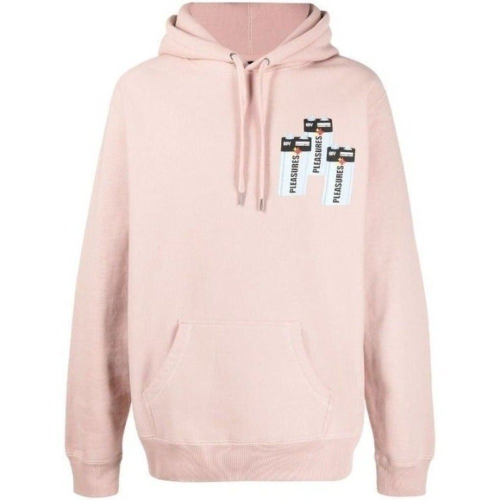 PLEASURES NOW LOGO PRINT HOODIE LARGE